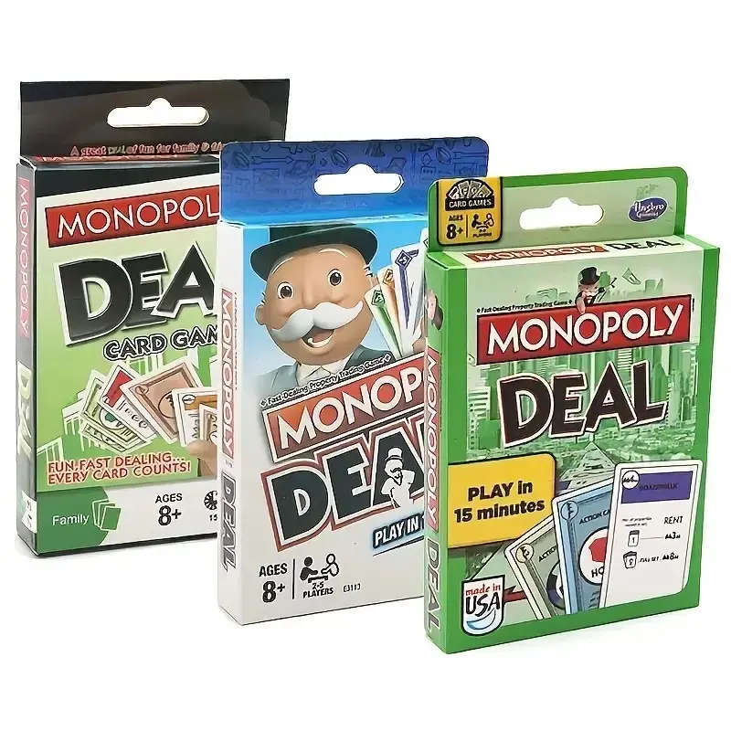 Jeux de cartes spot personnalisés, jeux de cartes de jeu de société anglais classique Monopoly en gros
