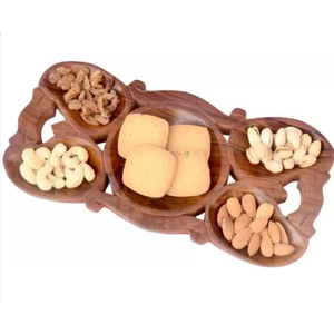 <strong>Admirable</strong> Design Multi-Compartment Handled Tray Home Decor Kitchenware Tableware Food Serving Dessert Tray On-Sale - Product Image 2