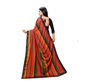 マルチカラー限定インドボリウッドデザイナーGeorgette <span class=keywords><strong>Sari</strong></span>エレガントな刺繍プリントサリーチュニック大人のウェディングパーティー