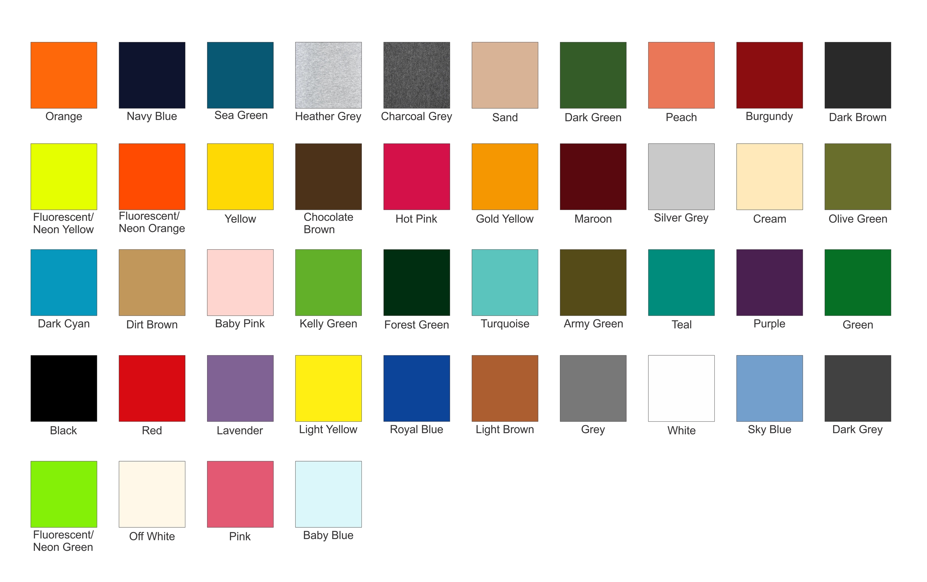 Available Colors