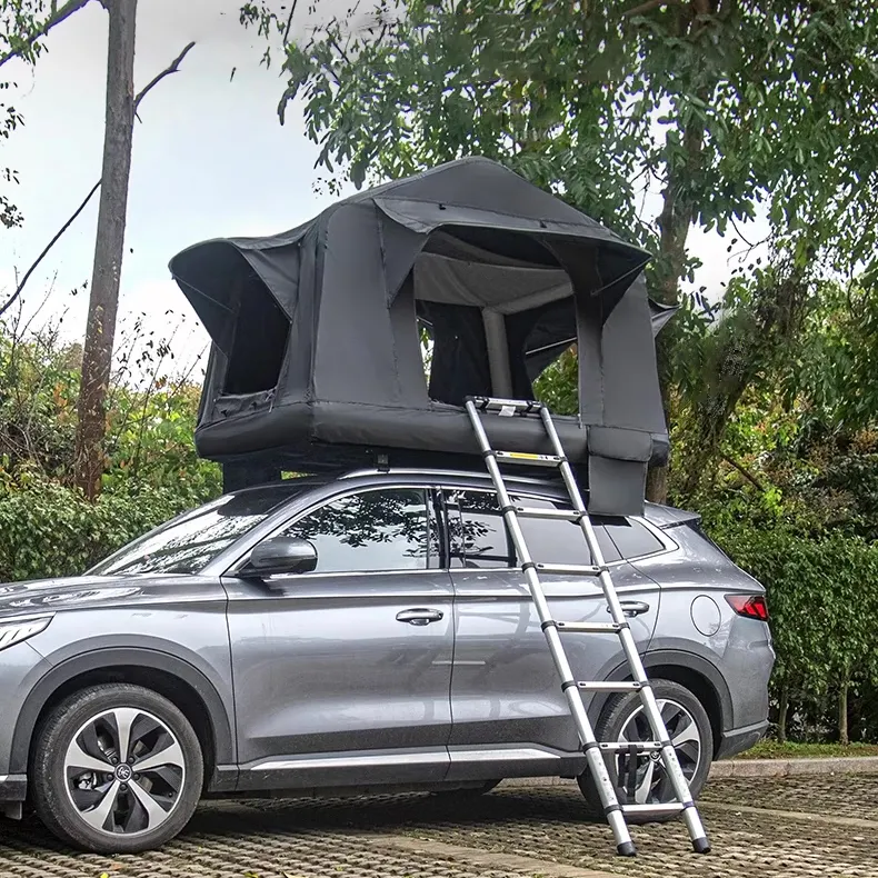 折りたたみ式インフレータブルルーフトップテント簡単なセットアップSUVトラック用大型屋外グランピングキャンプテント軽量屋上テント