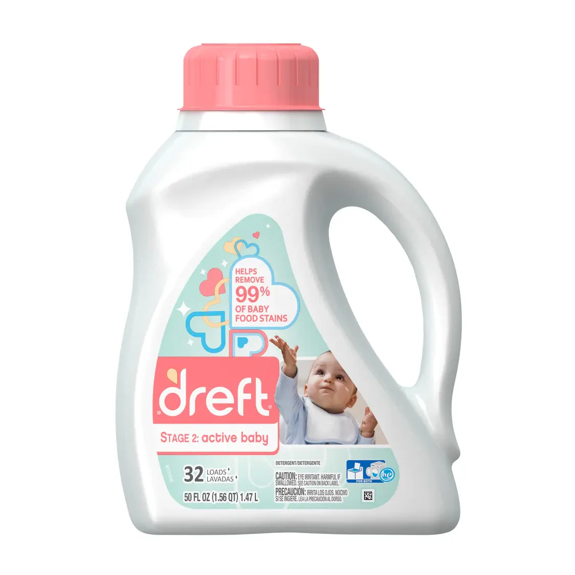 ผงซักฟอกแบบแอคทีฟสำหรับเด็กของแท้จาก Dreft Stage 2