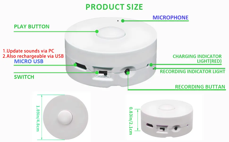 Nhỏ USB ghi âm tải âm thanh hộp với chip âm thanh ghi cho đồ chơi sang trọng cũ và chip âm nhạc cho đồ chơi