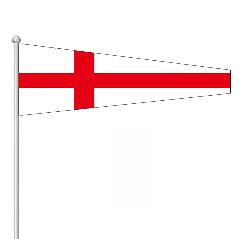 Bandiera trapezoidale lunga croce rossa numero-8 bandiere 100% poliestere bandiere di segnalazione personalizzate su bianco