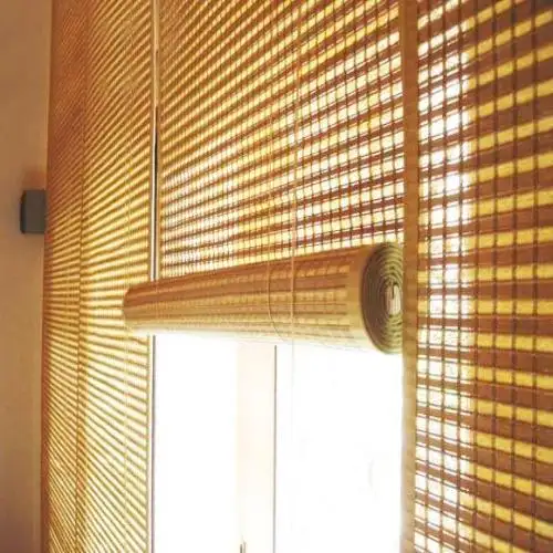 Cortinas de bambú con bloqueo UV, cortinas de ventana con filtrado de luz, cortinas enrollables de bambú, translúcidas y sin oscurecimiento completo