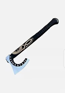 2025 thiết kế mới chất lượng cao sang trọng Viking rìu Gỗ hồng xử lý thép carbon cao Damascus rìu đầu 20-inch da công nghiệp - Product Image 3