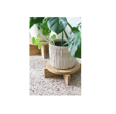 Supporto per vaso per fioriera in legno di forma rotonda per la casa e le feste decorare articolo supporto per vaso per piante da giardino in vendita