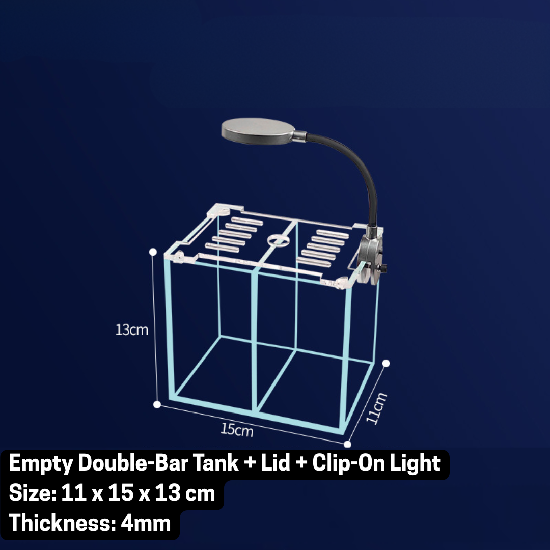 15x11x13 Double Tank + Lid + Clip-On Light
