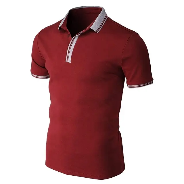 2023 고품질 편안한 패브릭 폴로 티셔츠 독특한 디자인 폴로 셔츠 단색 짧은 소매 남성 티셔츠