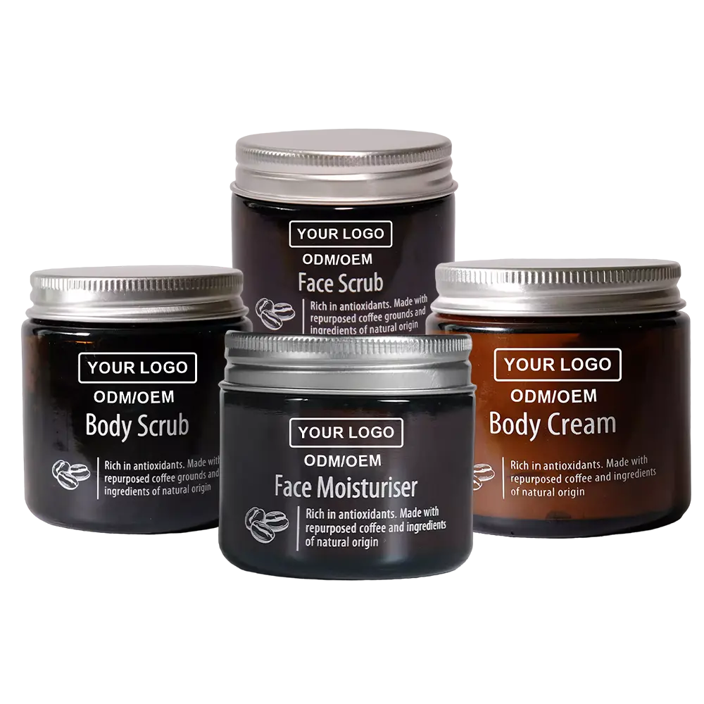 Commercio all'ingrosso naturale esfoliante caffè cura della pelle viso crema corpo scrub gel personalizzato con il proprio logo per un tocco personalizzato
