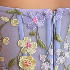 Shengfu tùy chỉnh Dresses, tay thêu ngắn hoa ăn mặc cho phụ nữ, lilac pageant Dress, thêu Dresses cho phụ nữ - Product Image 2