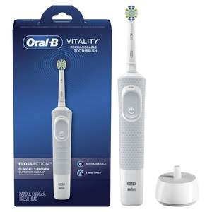 Oral-B Vitality Plus BLUEクロスアクション電動歯ブラシタイマー、2つのブラシヘッド