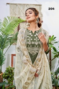 Güzel ipek işlemeli Salwar Kameez kadınlar Kurtis Kurta seti Dupatta kadınlar telkari bilezik Kurta seti kız için - Product Image 2