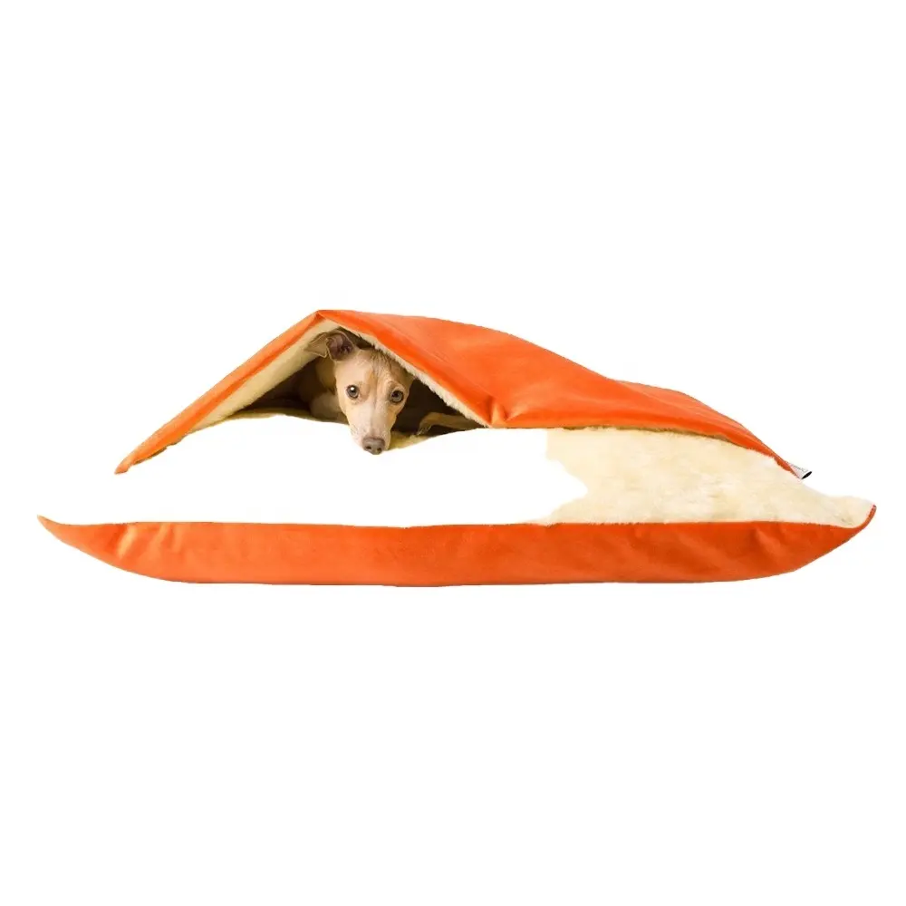 中型ペットサプライヤーのための犬のベッドスタイリッシュなオレンジホット販売人気の高品質環境に優しいカスタマイズされたペットベッド