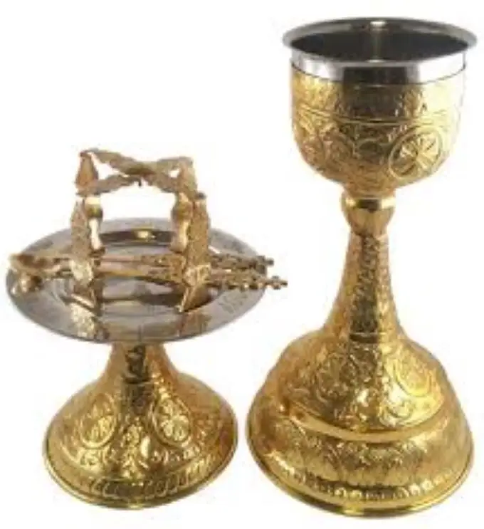 Calice singolo Potiri Cup 500 ml 13 pollici Hight ottone placcato oro qualità fatto a mano indiano fatto a basso prezzo in India