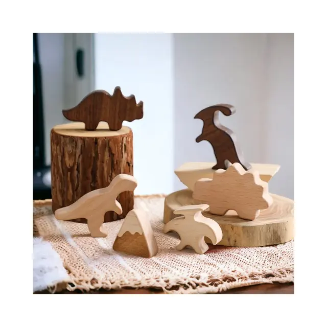 Giocattoli sensoriali animali in legno 3D Montessori giocattoli educativi in legno organico per bambini 1-3 anni