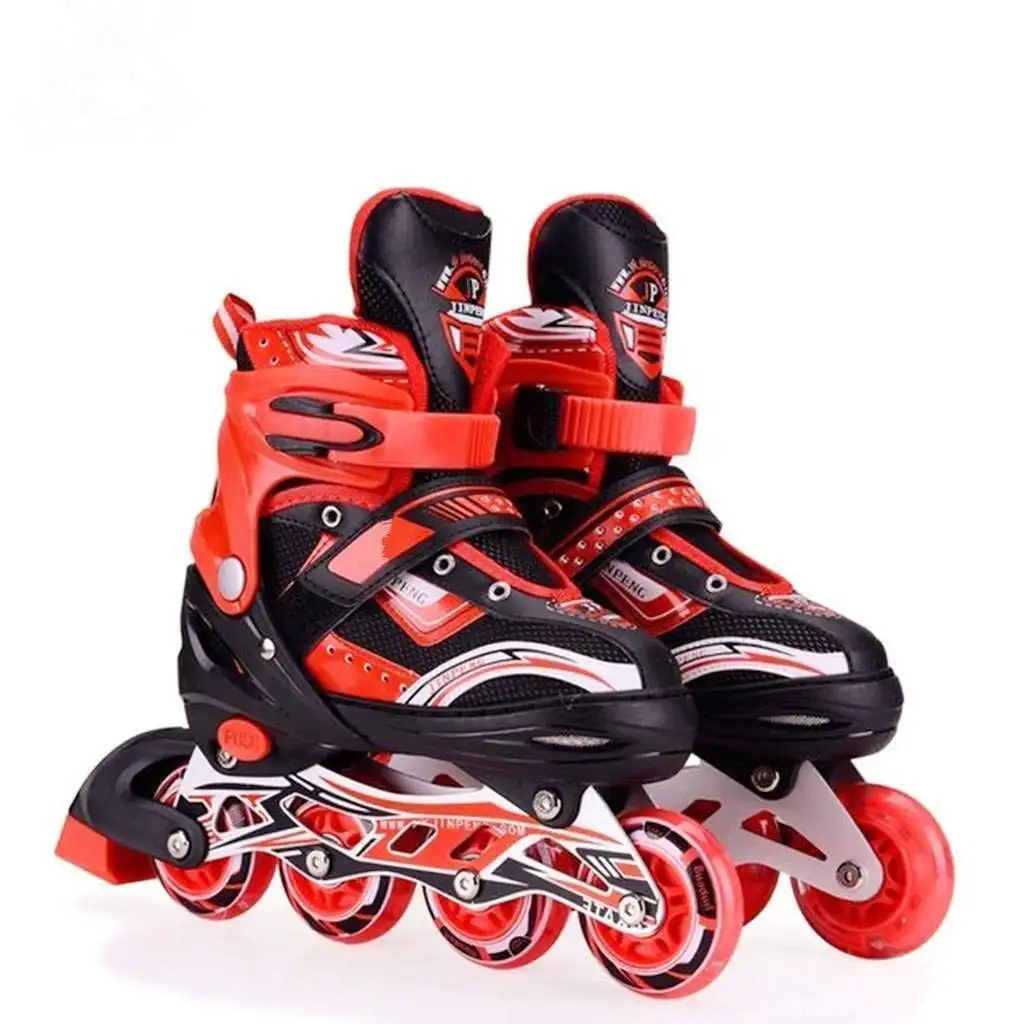Quatre roues bon marché fabriquées en usine, patins à roulettes réglables et clignotants, chaussures de skate professionnelles personnalisées