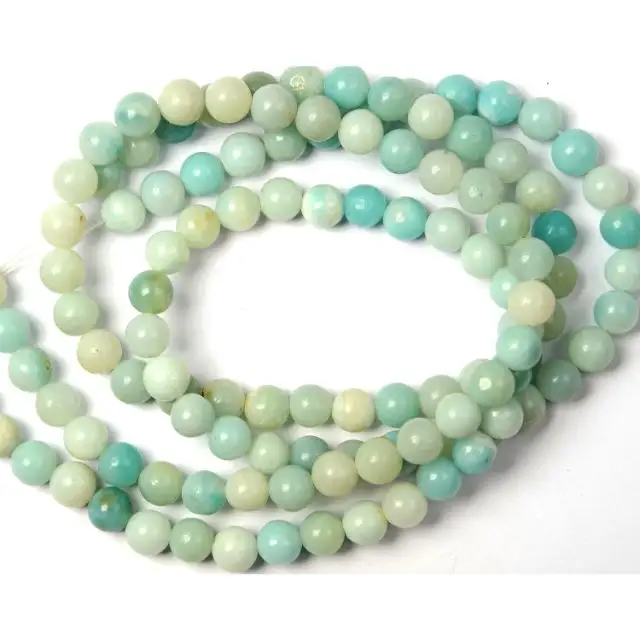 Perles de pierres précieuses naturelles Multi Amazonite 6mm perles d'amazonite lisses de forme ronde pour la fabrication de bijoux