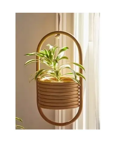 Jardinière en rotin naturel tissée à la main, nouveau design écologique, pour balcon, salon