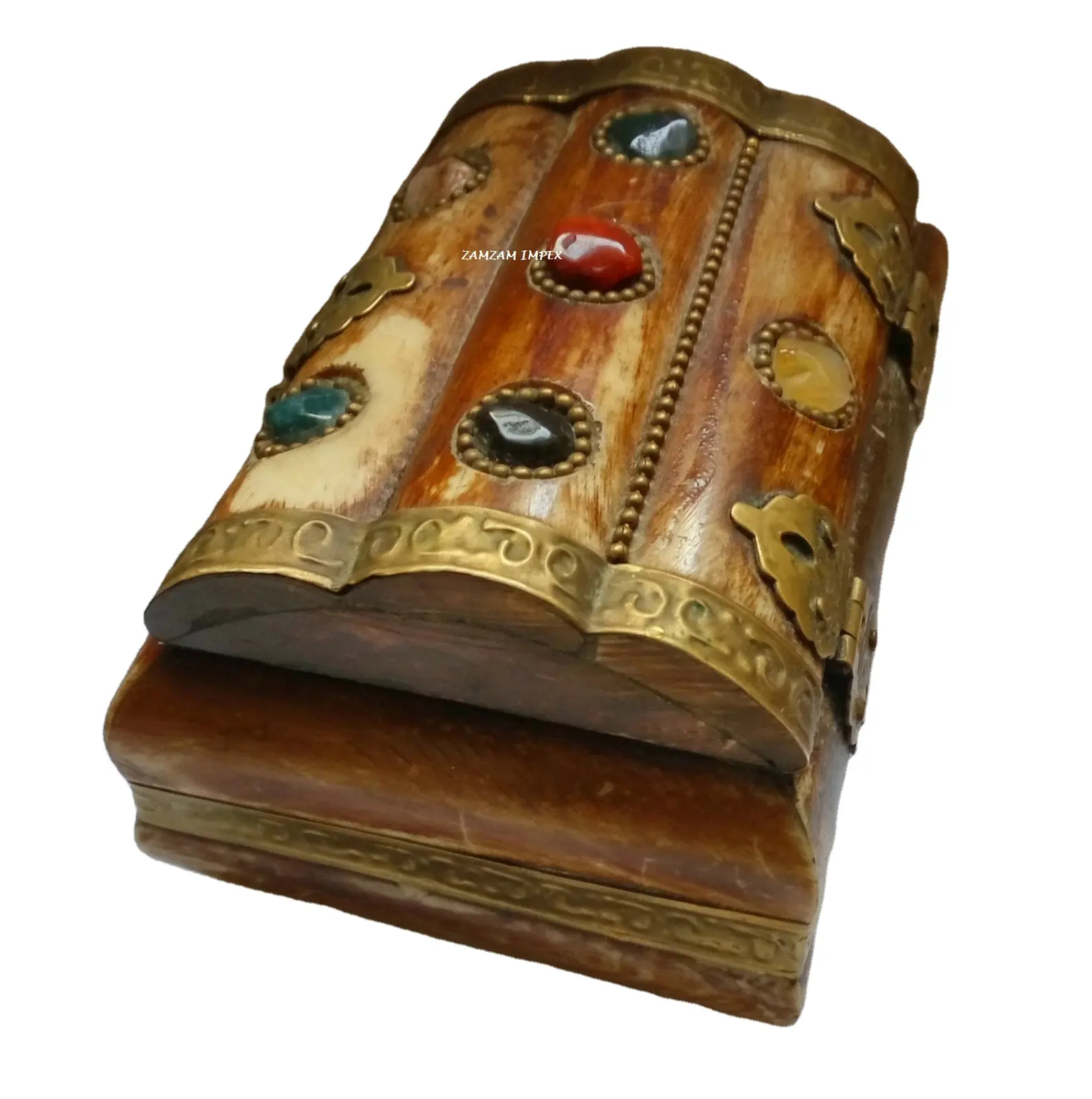 Винтажная резная косточка из латуни и камня, шкатулка для ювелирных изделий по разумной цене, Замзам Импекс
