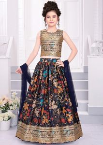 现成设计师丝绸<span class=keywords><strong>Lehenga</strong></span> <span class=keywords><strong>Choli</strong></span>儿童和女孩印度开斋节派对服装