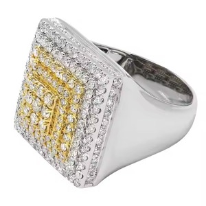 חם מכירה vvvs moissanite 925 כסף סטרלינג טבעת כסף סטרלינג מצופה זהב גברים נשים משובצת