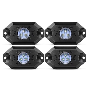 App Smart Control Multicolor IP69K Flashing Music RGB <strong>Led</strong> Rock Lights with 4 <strong>6</strong> 8pods <strong>Kit</strong> - Product Image 1