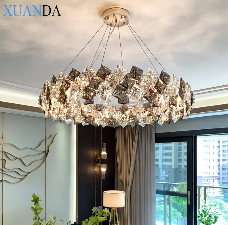 creative fashion luxury design pendant light crystal chandelier light k9 crystal light for living room bedroom decor