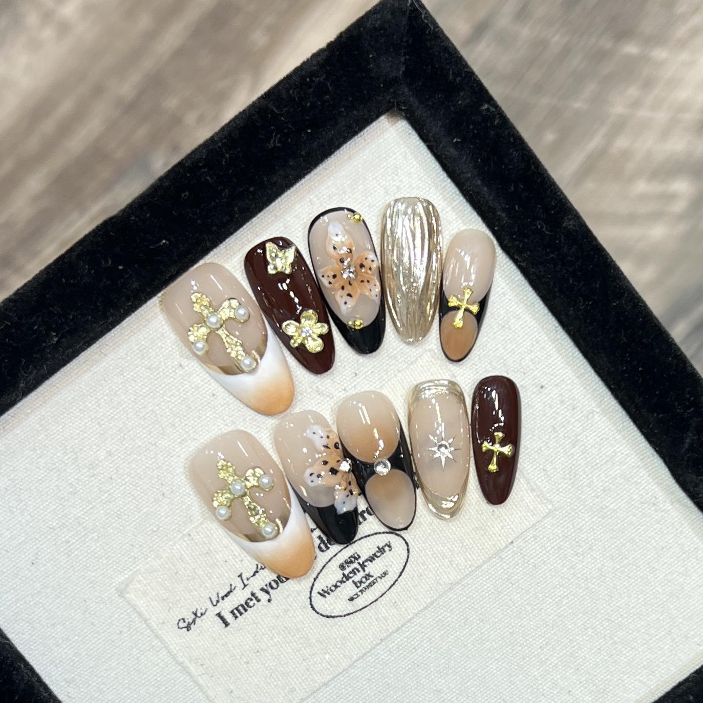 Nude beige,brown,Black French,gold,Cream white