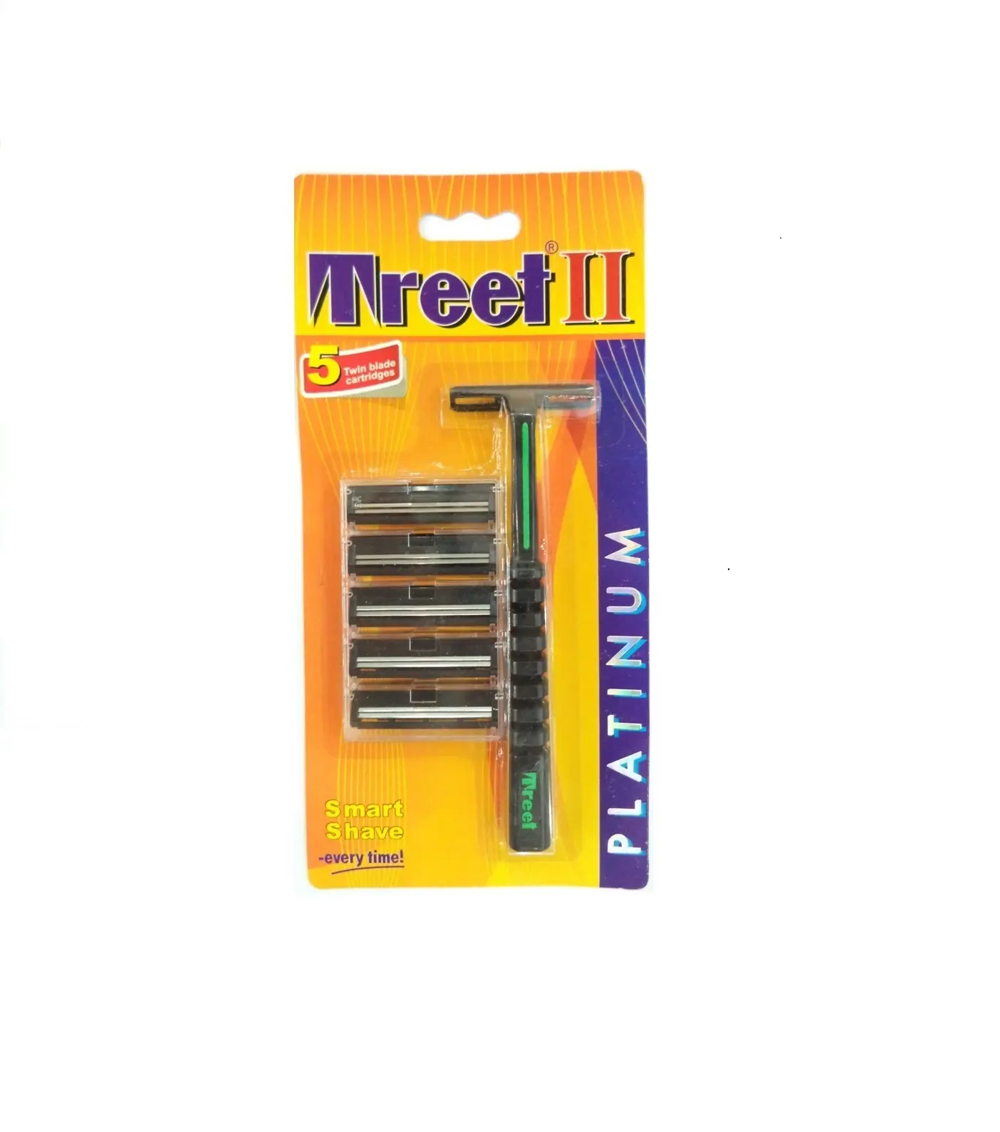 Treet Platinum Juego de 1 Mango + 5 Cartuchos Twin Blade