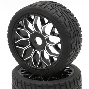 2pcs rc 1/8 סגסוגת אלומיניום גלגלי rims hex 17 מ "מ ועגלה 1:8 על צמיג כביש