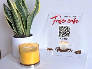 Customizable Transparent Mica QR Board with Personal Code Wood <strong>Frames</strong> Design for Cafe Shops - Product Image 4