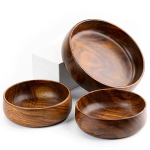 Akasya ahşap büyük kase hizmet için gıda sınıfı mutfak tasarruf salata meyve akşam yemeği masa ekran ve Centerpiece HHO için Ideal - Product Image 4