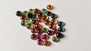 Tourmaline Multi Color Stone <strong>Cabochon</strong> <strong>6mm</strong> Round Tourmaline Pink Blue Green Gemstones Wholesale Supplier of Stones