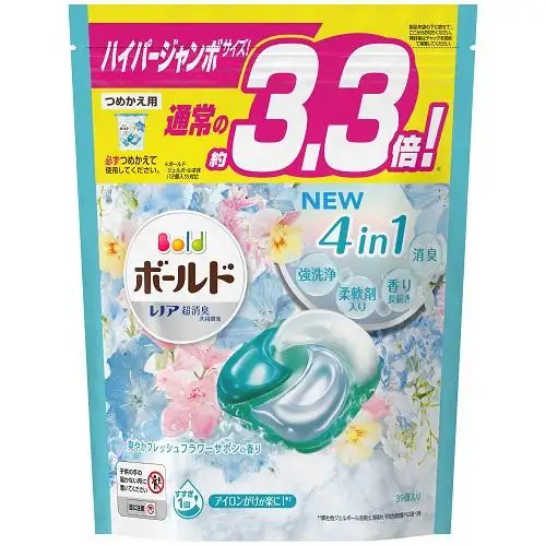 Baccelli di Gel per bucato originali P & G Bold realizzati in giappone palla per bucato Super Jumbo 39 pezzi confezione di ricarica per uso familiare pacchetto Jumbo economico