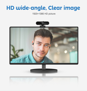 hampo fabrik lieferung oem 1080p 30 fps eingebautes doppel-mikrofon mit schutzabdeckung 360 grad rotation webcam - Product Image 4