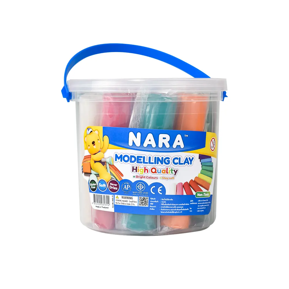 Kova içinde NARA modelleme kil, 13 renk-1500g. Çocuklar için yumuşak toksik olmayan eğitici oyuncak durdurma hareketi için yüksek kaliteli kullanım, yaratıcı