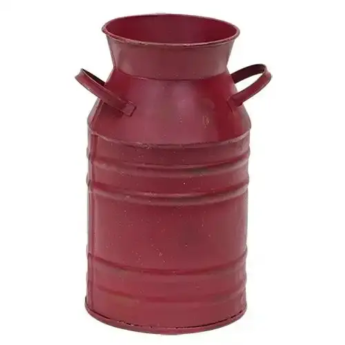 Verzinkter Pflanzer Rote Farbe Dekorative Handgemachte Designer Großhandel Milchkanne Garten dekoration Luxus Metall Blumenvase