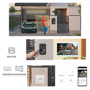 Anjielo 10 אינץ מסך מגע וידאו <span class=keywords><strong>intercom</strong></span> מערכת 2-חוט ראיית לילה מצלמה דו-כיוונית אינטרקום חיצוני