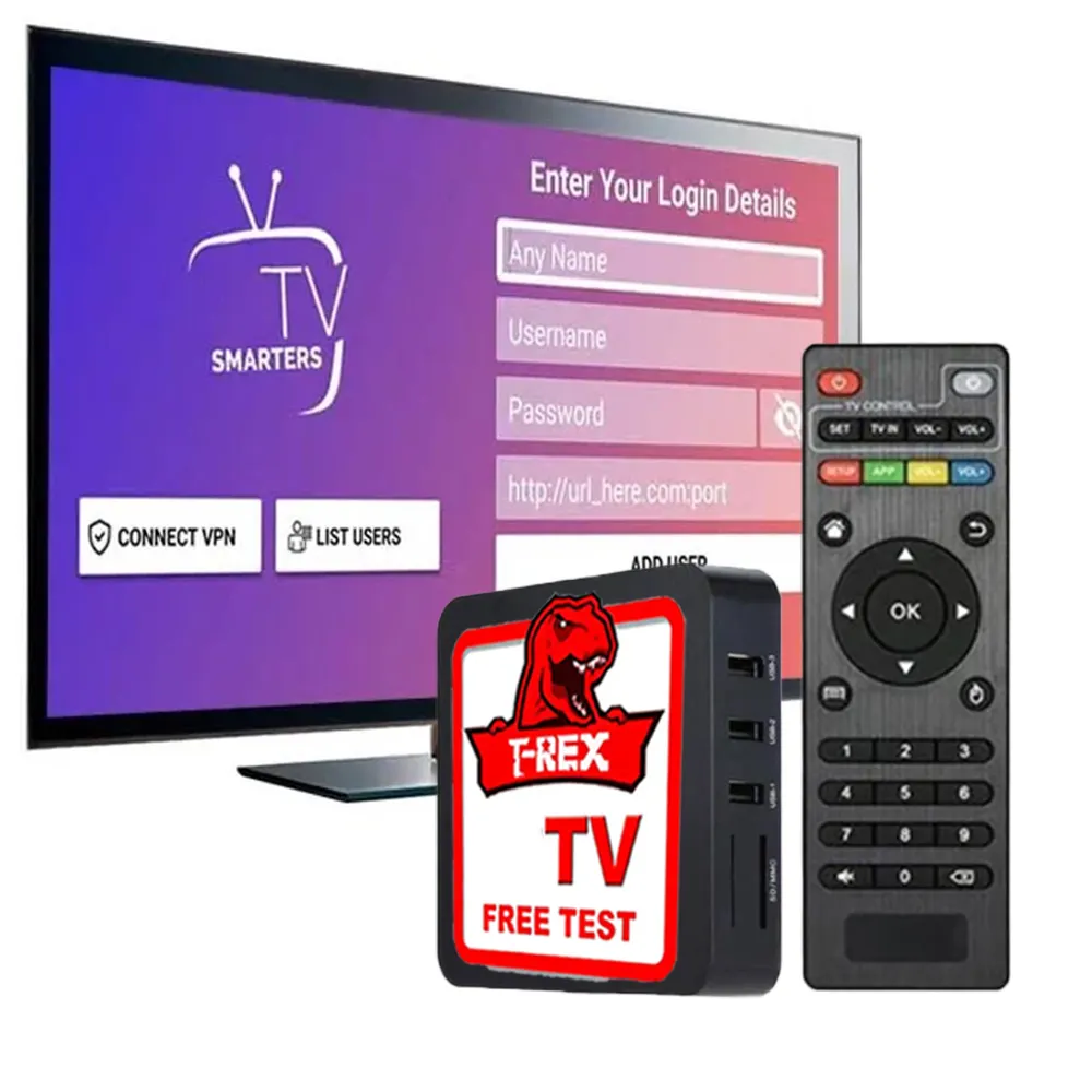 H vendere il miglior Trex forte tedesco IP smart 4K TV codice M3U elenco 12 mesi Android Tv Box Provider pannello rivenditore con Test gratuito