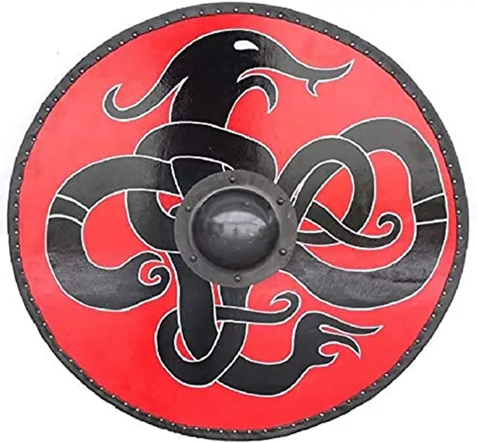 Escudo vikingo redondo Medieval con ajuste de acero, traje de Guerrero, Batalla, LARP A CHMN2025