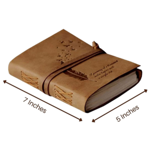Handmade Antique-Style Leather Promotional Notebook for Men Inspired Quote Leaf Embossing Bound <strong>Notepad</strong> for Gift Giving Writing - Product Image 3