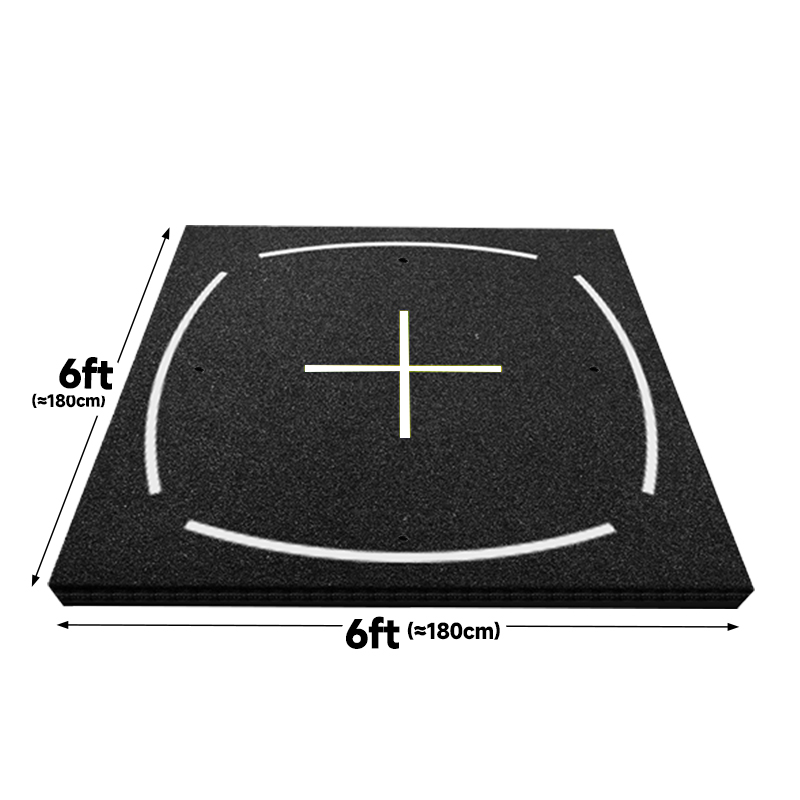 Tapis de frappe de golf commercial noir et blanc 6*6ft