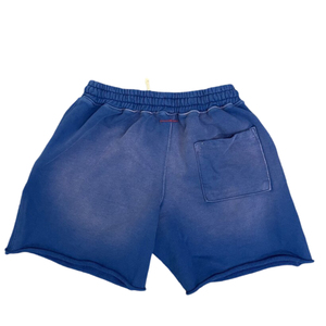 Unisex Angustiado Sun Faded Sweat Shorts Com Cordas Longas Personalizado Impressão 3D 100% Algodão Raw Edges Verão Acid Wash Shorts Homens