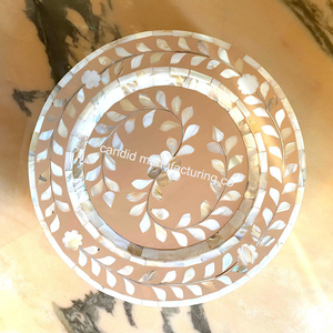 BONE <strong>INLAY</strong> and MOTHER of PEARL <strong>INLAY</strong> CHARGER PLATES MOTHER of PEARL PLATE SAUCER and DISHES QATAR BAHRAIN USA SAUDI ARABIA OMAN - Product Image 4
