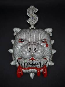 Độc đáo băng giá hip hop kim cương mặt dây chuyền 10K vàng vvs Baguette & vòng cắt moissanite Studded lớn <span class=keywords><strong>Boogie</strong></span> Mặt dây chuyền đồ trang sức mỹ Mặt dây chuyền - Product Image 2