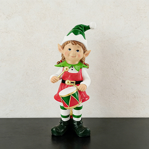 Individuelle Weihnachtsdekoration Niedliche Elfen-Figur mit Trommel Festtagsgeschenk für Kinder Heim-Desktop-Dekoration - Product Image 1