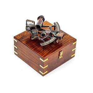 Strumento sestante <span class=keywords><strong>in</strong></span> ottone lavorazione nautica sestante lavoro ottone micrometro tamburo lettura nero finito solido - Product Image 2