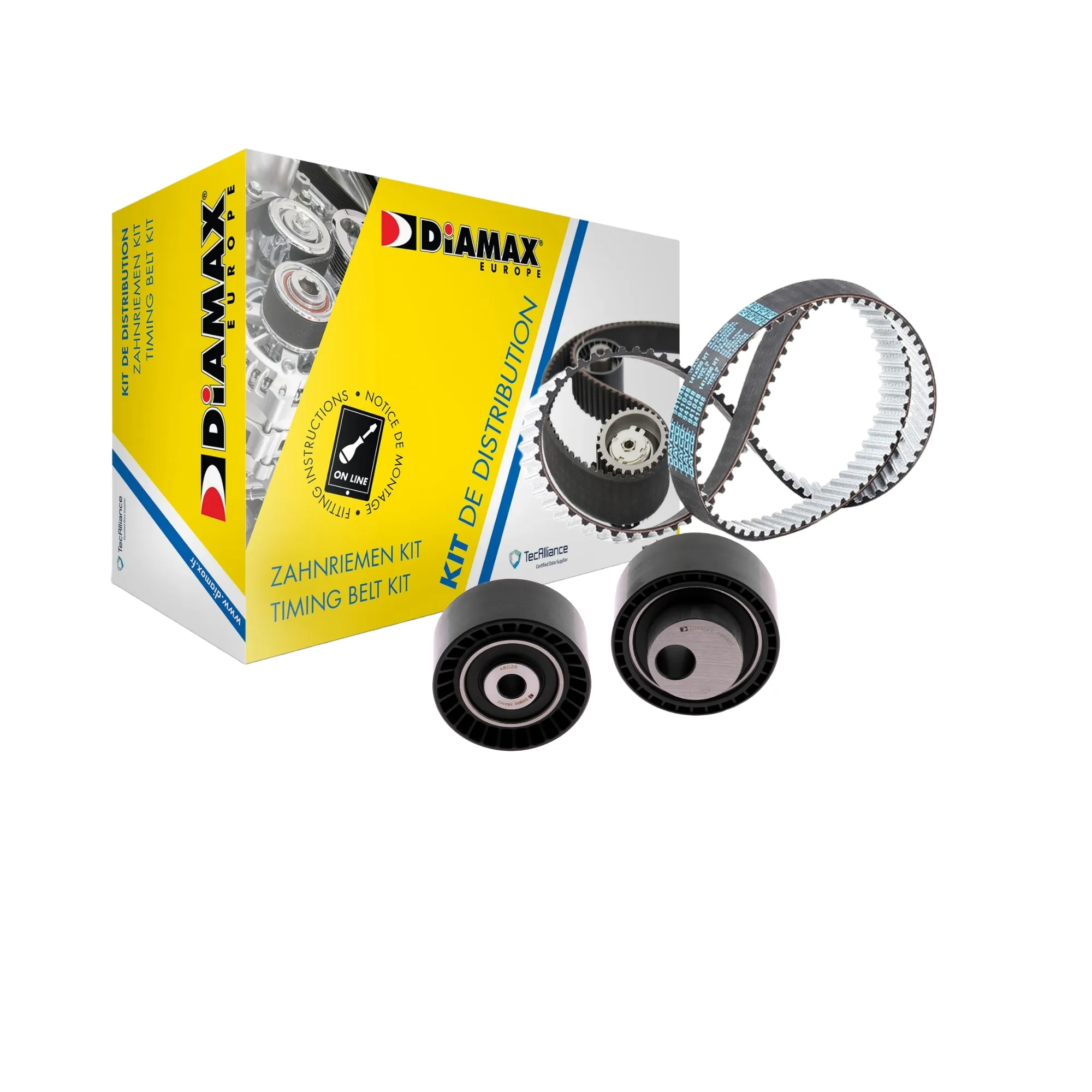 Kit de distribution de courroie de distribution Diamax A6039 OE 0816.96, 0816.A9,0829.59,0830.28 pour PEUGEOT 206 Hatchback (2A/C) 2.0 HDI 90