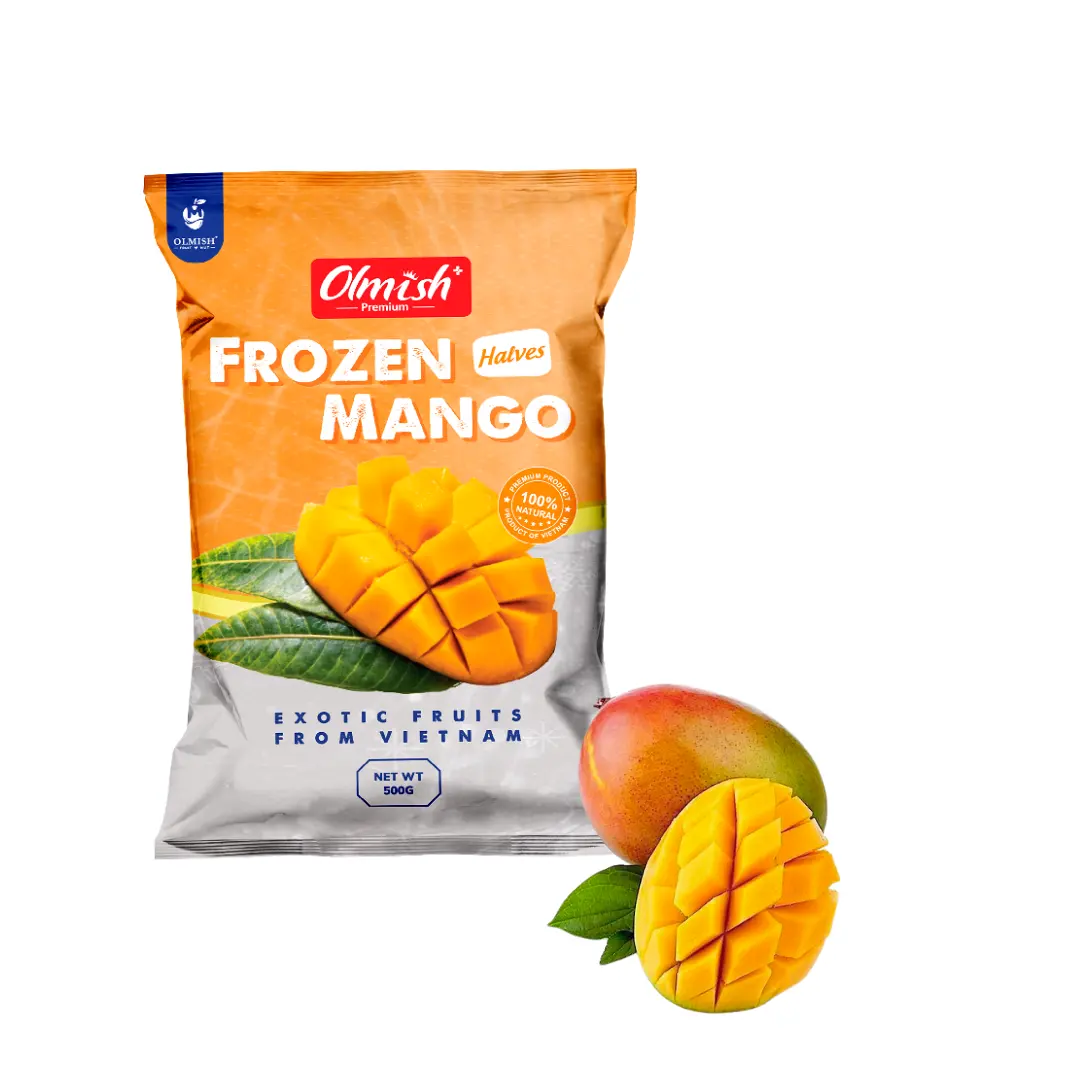 Mitades de mango congelado IQF de alta calidad del fabricante de Vietnam Vida útil 24 meses Certificación HACCP